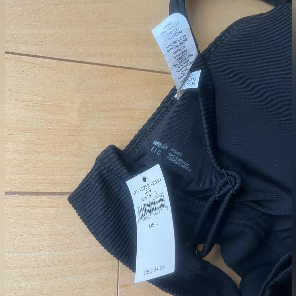Aerie Black Ribbed Bikini Top - Picture 4 of 4